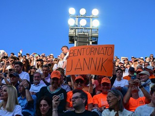 Fanúšikovia Jannika Sinnera na turnaji ATP Rím 2025.