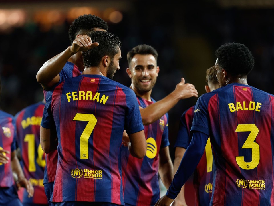 Futbalisti FC Barcelona.