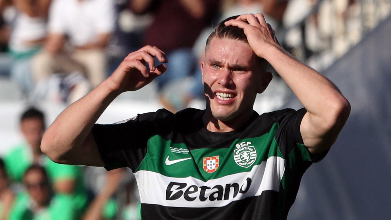 Švédsky futbalista Viktor Gyökeres v drese Sportingu Lisabon.