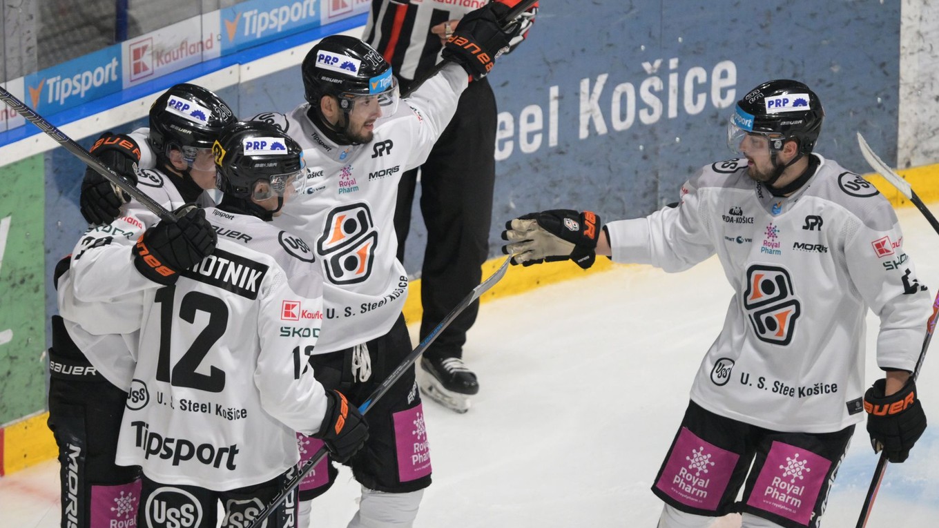 Gólová radosť hráčov Košíc.