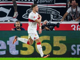 Ermedin Demirovič oslavuje gól. 