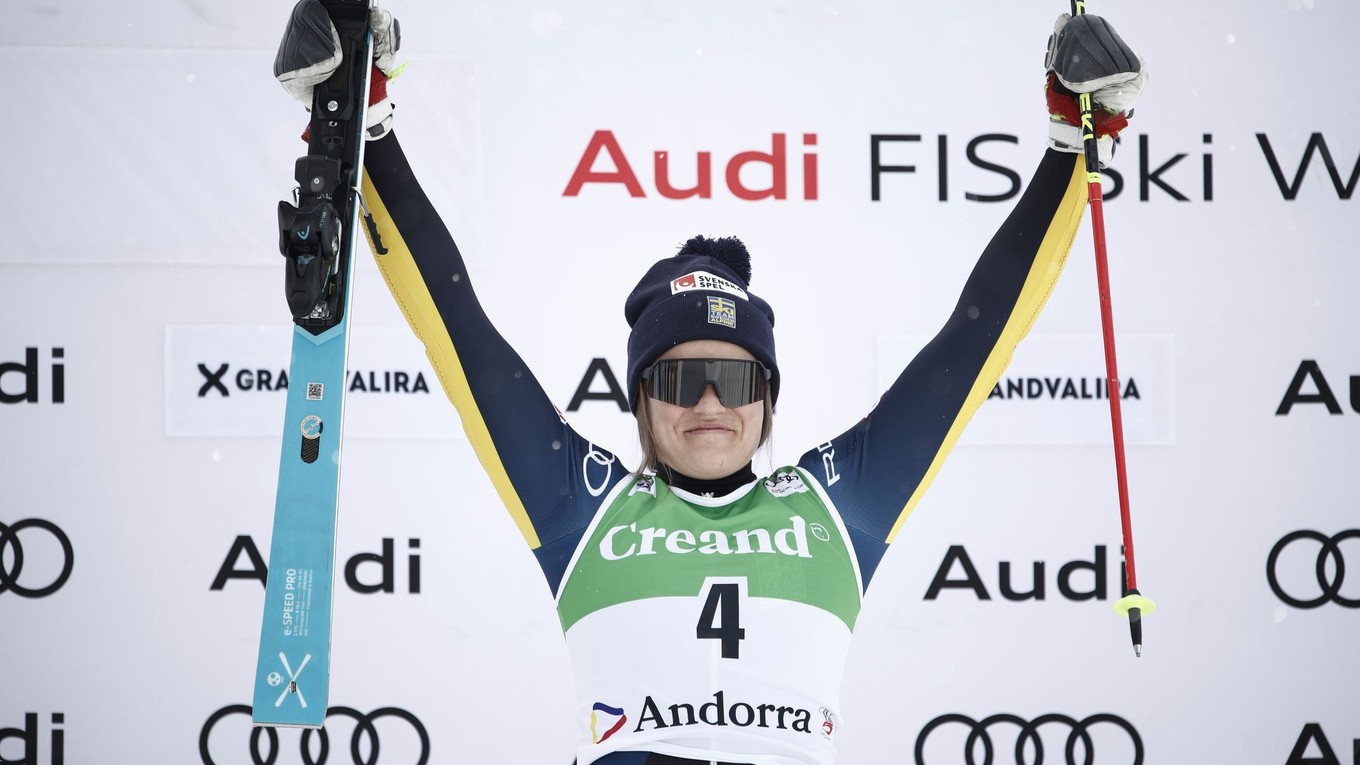 Anna Swennová-Larssonová sa teší z triumfu v Andorre.  