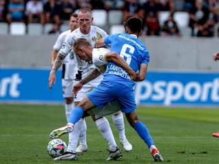 Momentka zo zápasu Hradec Králové - Mladá Boleslav v 3. kole českej ligy 2024/2025.