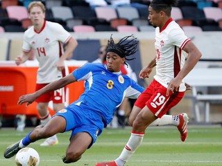 Momentka zo zápasu Curacao - Kanada 