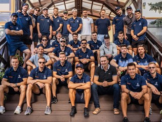 Slovenskí hokejisti počas letného stretnutia vo Vysokých Tatrách.