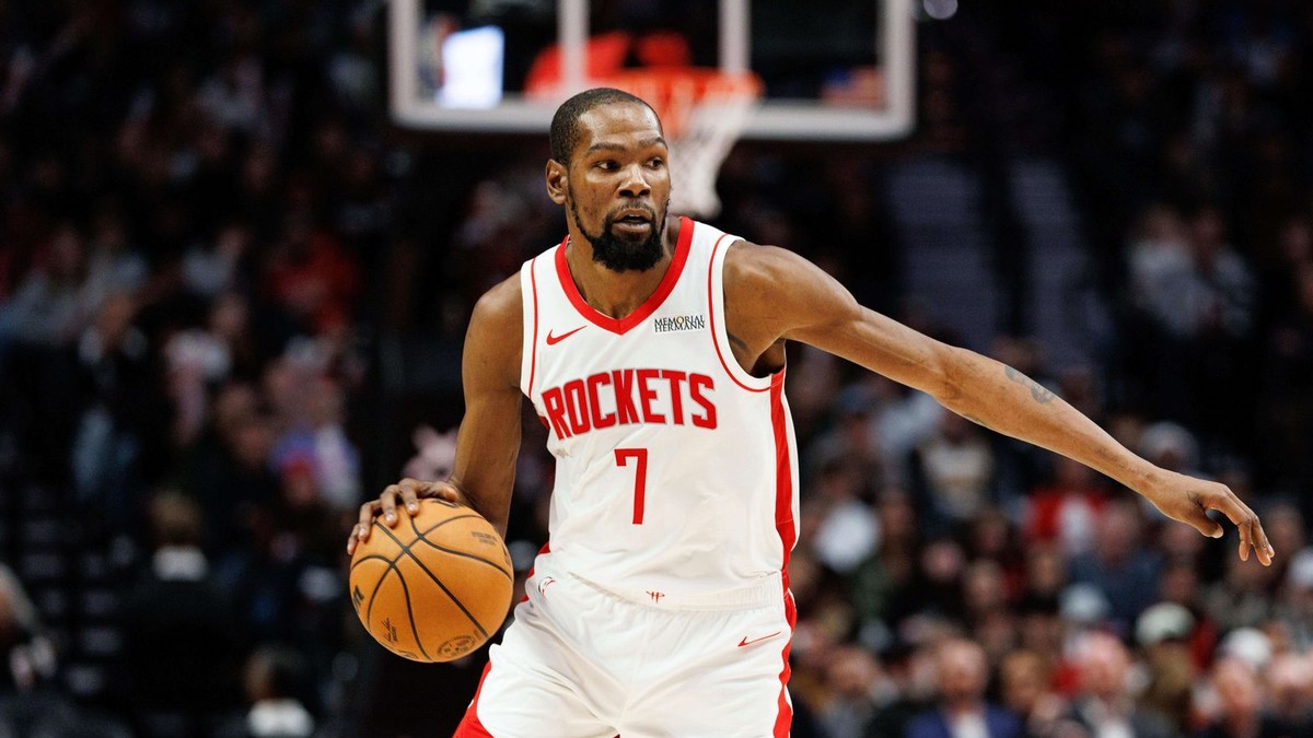 Kevin Durant v zápase proti Portlandu.