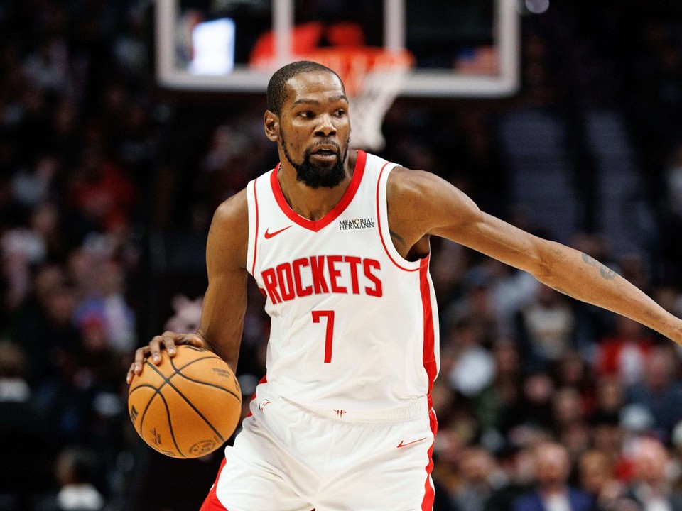 Kevin Durant v zápase proti Portlandu.