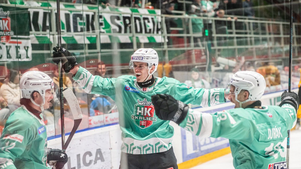 Hokejisti Skalice sa tešia z gólu