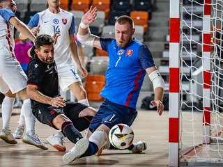 Momentka z play-off zápasu Slovensko - Gruzínsko o postup na Euro 2026.