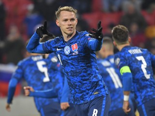 Ondrej Duda v drese slovenskej reprezentácie.