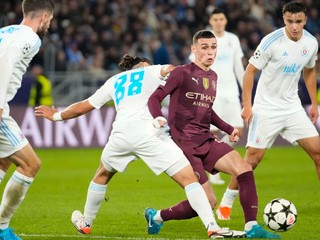 Phil Foden počas zápasu Slovan Bratislava - Manchester City v 2. kole ligovej fázy Ligy majstrov.