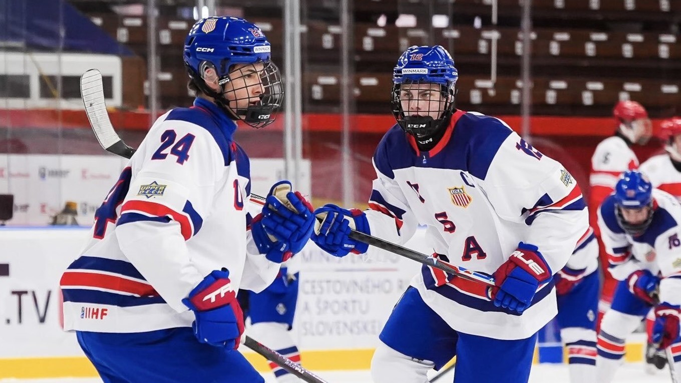 Hokejisti USA počas MS U18 2026.