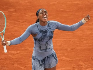 Cori Gauffová vo štvrťfinále Roland Garros 2025.