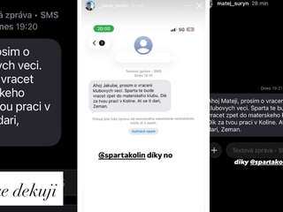Sparta Kolín napísala hráčom rovnaké esemesky.