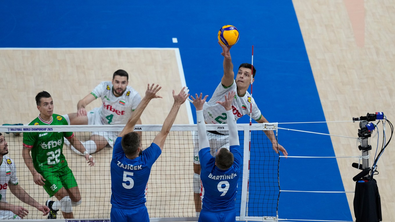 Fotka zo zápasu Bulharsko - Česko v semifinále MS.