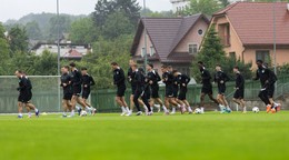 Futbalisti MŠK Žilina počas prvého tréningu na začiatku letnej prípravy.