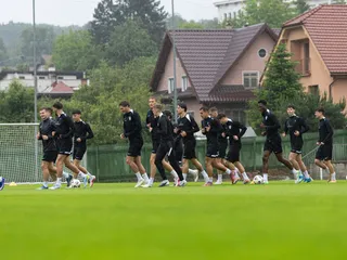 Futbalisti MŠK Žilina počas prvého tréningu na začiatku letnej prípravy.