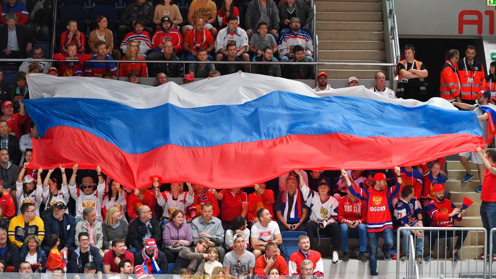 Ruskí fanúšikovia na MS v hokeji, archívna snímka.