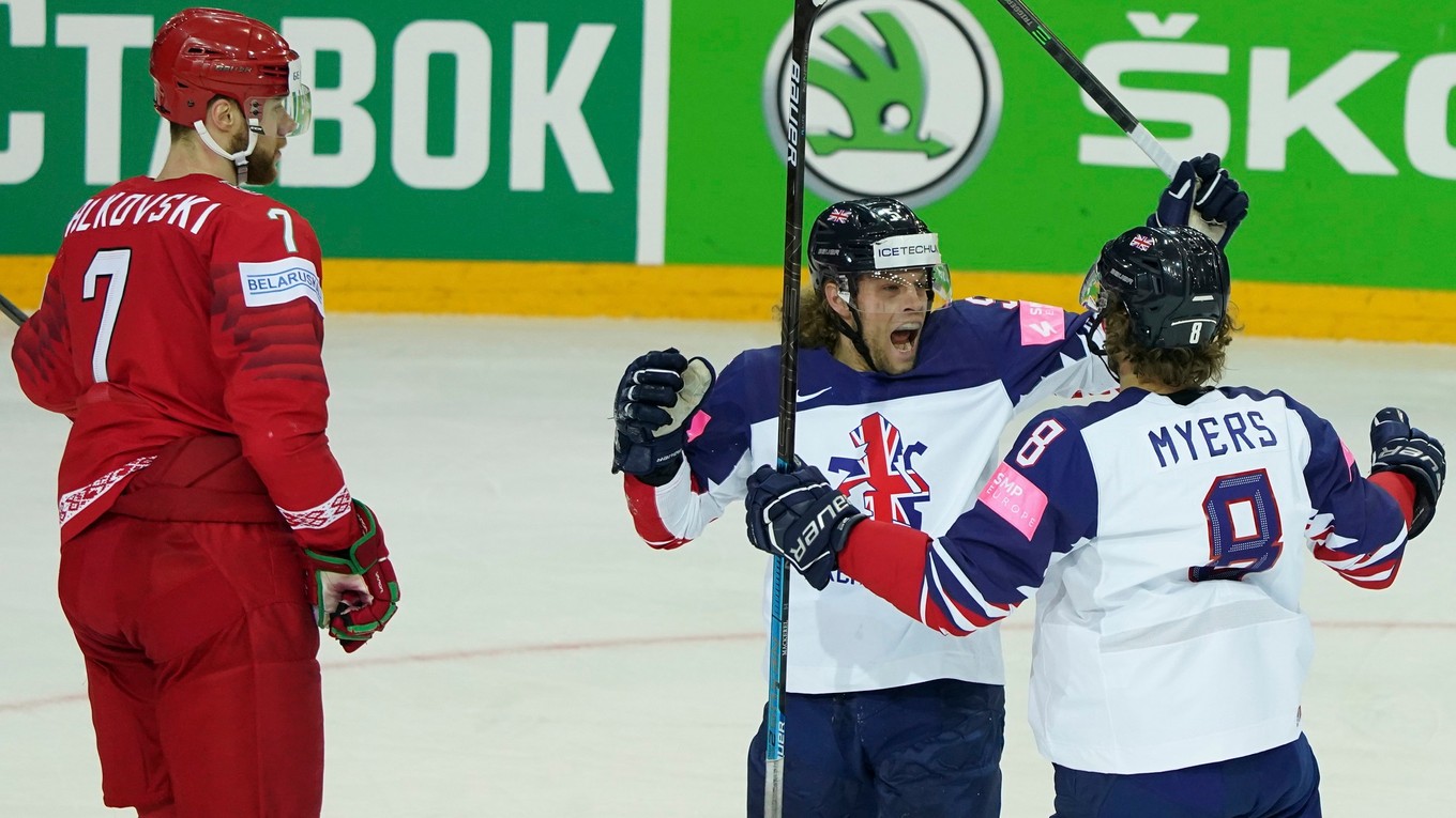 Pozrite si výsledok a priebeh zápasu Bielorusko - Veľká Británia na MS v hokeji 2021.