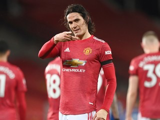 Edinson Cavani z Manchester United.
