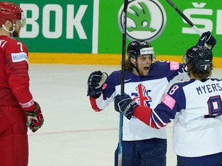 Pozrite si výsledok a priebeh zápasu Bielorusko - Veľká Británia na MS v hokeji 2021.