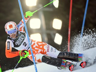 Petra Vlhová počas slalomu v Záhrebe 2023.