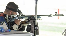 Slovenský strelec Patrik Jány na OH v Paríži 2024.