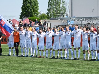 Slovenskí reprezentanti v malom futbale počas EMF Nations Games 2023.