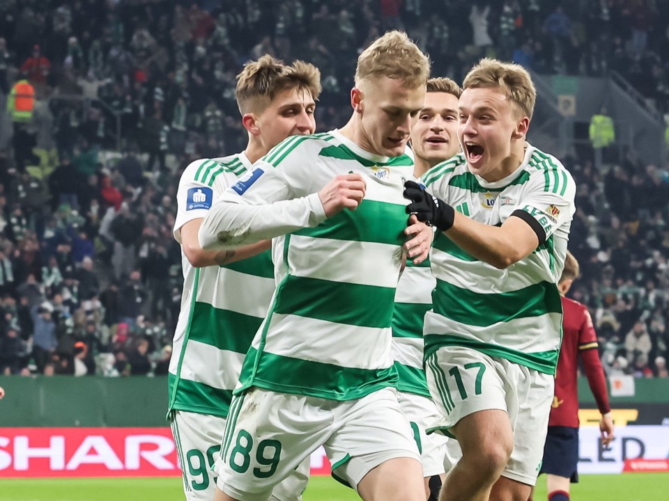 Tomáš Bobček sa teší po strelenom góle v drese klubu Lechia Gdaňsk.