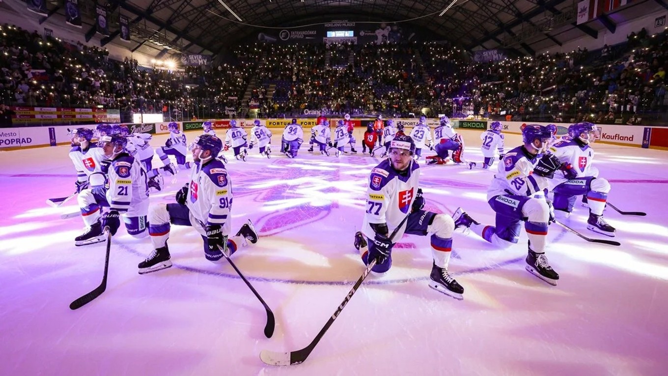Slovenskí hokejisti počas Vianočného Kaufland Cupu.