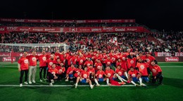 Futbalisti Girona FC po triumfe nad Cádiz CF v zápase 32. kola La Ligy.