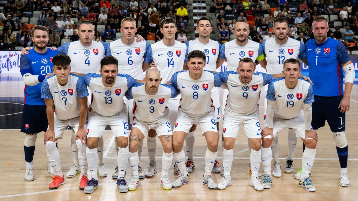 Na snímke slovenskí futsalisti.