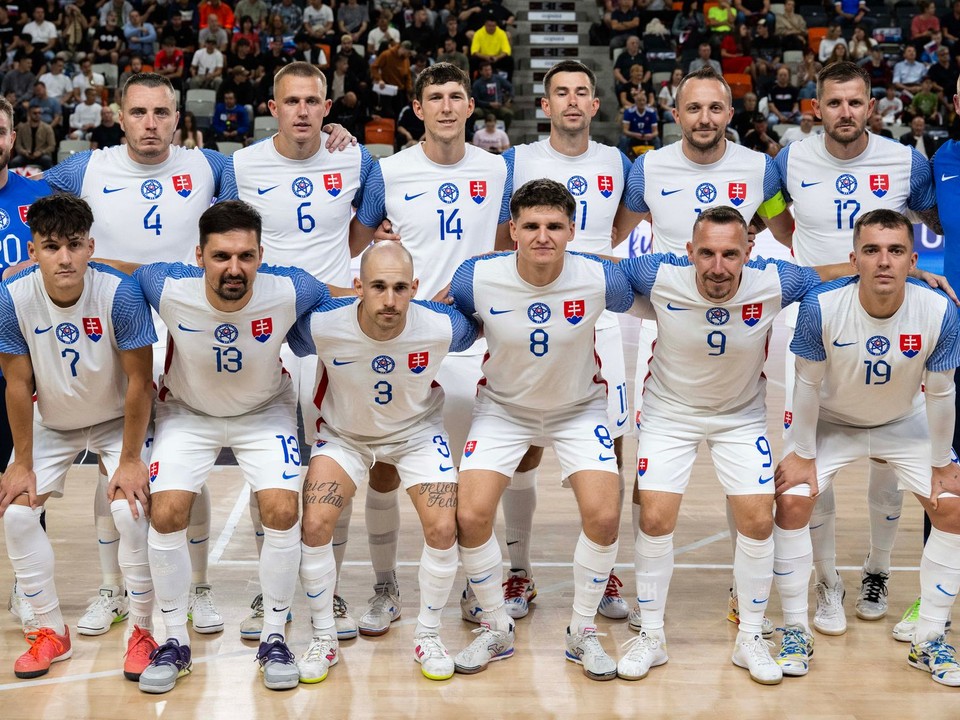 Na snímke slovenskí futsalisti.