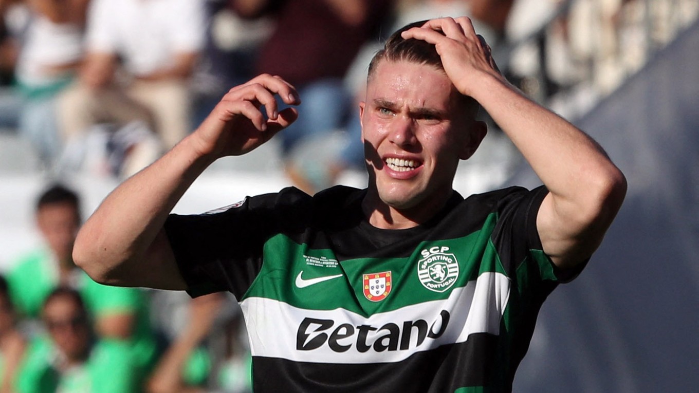 Švédsky futbalista Viktor Gyökeres v drese Sportingu Lisabon.