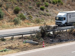 Miesto dopravnej nehody, pri ktorej zahynul Diogo Jota a jeho brat v španielskom meste Zamora.