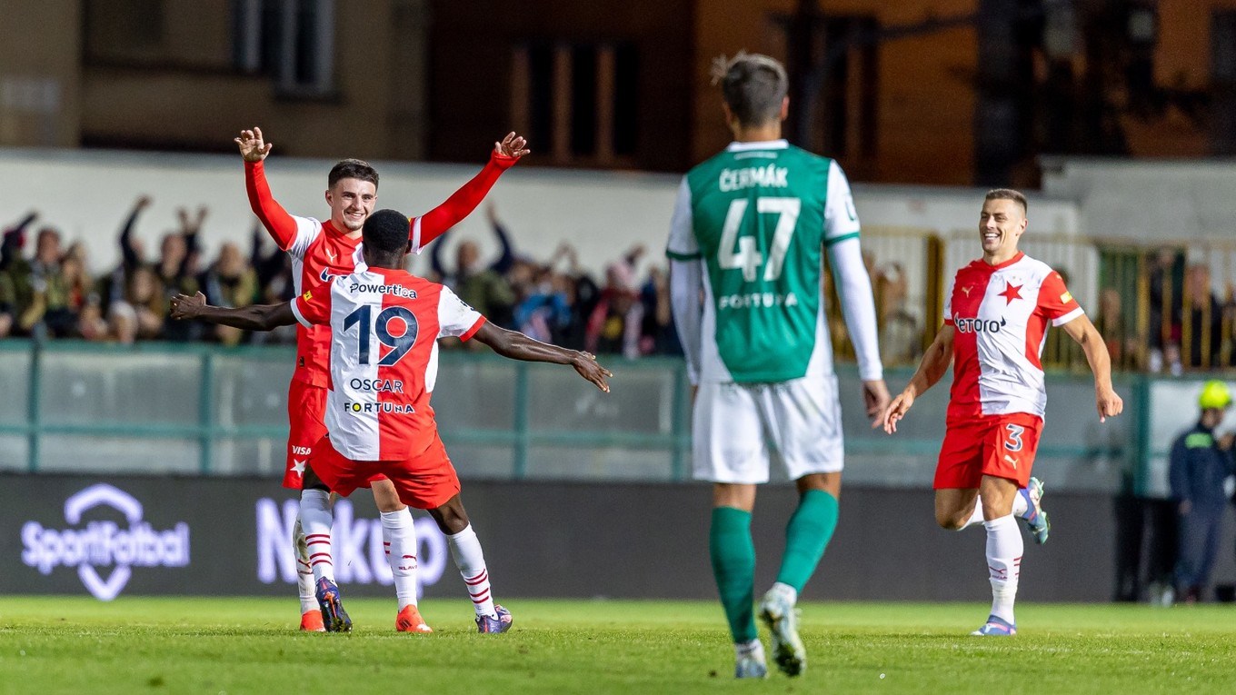 Momentka zo zápasu Bohemians Praha 1905 - SK Slavia Praha 0:4 v 10. kole českej Chance ligy.