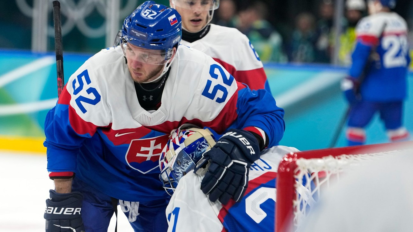 Martin Marinčin a Samuel Hlavaj po zápase Slovensko - Fínsko na ZOH 2026.