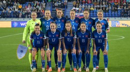 Na snímke futbalistky základnej jedenástky Slovenska.
