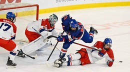 Fotka zo zápasu Česko U18 - USA U18.