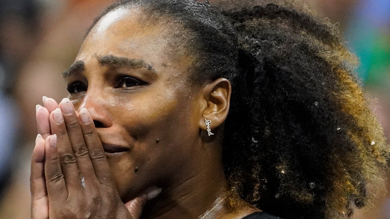Serena Williamsová po poslednom zápase na US Open 2022.