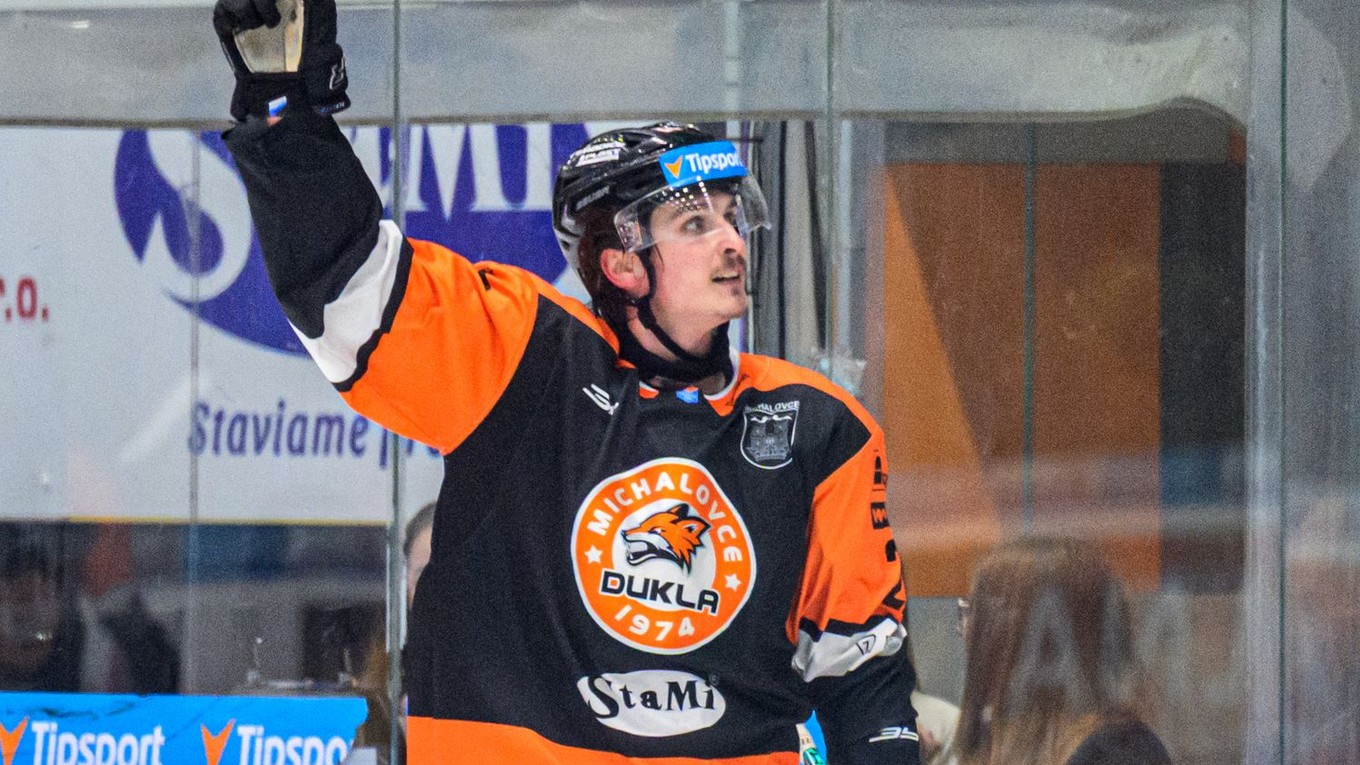 Jacob Reid Virtanen (Michalovce) sa teší z gólu.