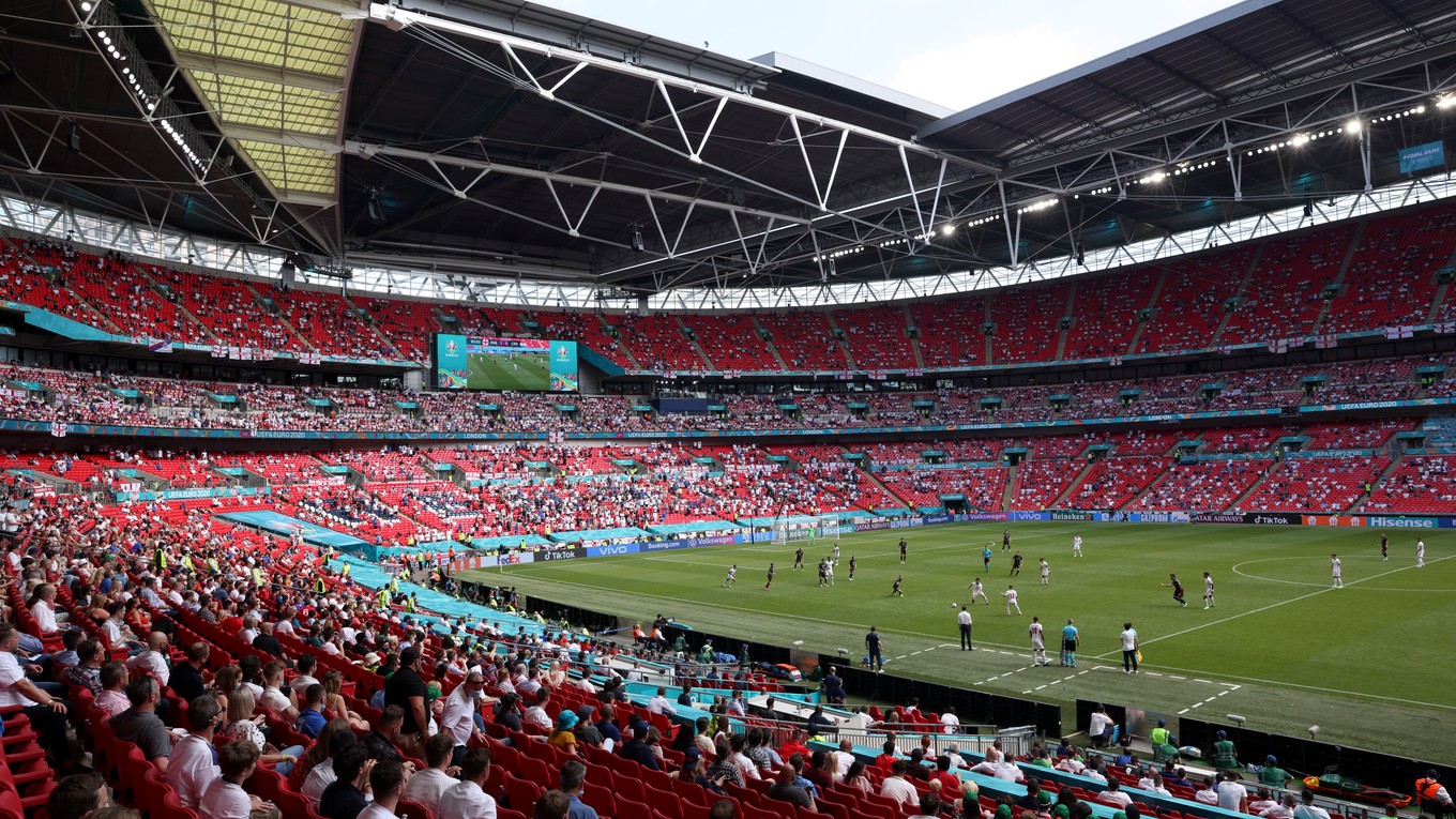 Štadión Wembley počas EURO 2020.