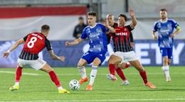 Momentka zo zápasu Lincoln Red Imps - SK Sigma Olomouc v Konferenčnej lige.