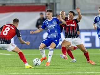 Momentka zo zápasu Lincoln Red Imps - SK Sigma Olomouc v Konferenčnej lige.