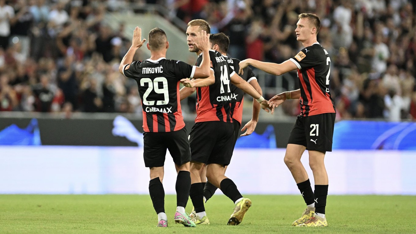 radosť hráčov Trnavy po strelení gólu