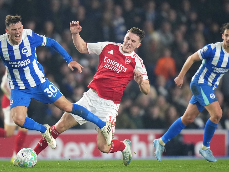 Momentka zo zápasu Brighton - Arsenal.