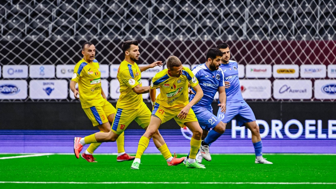 Momentka zo zápasu Rumunsko - Francúzsko na MS v malom futbale 2025. 