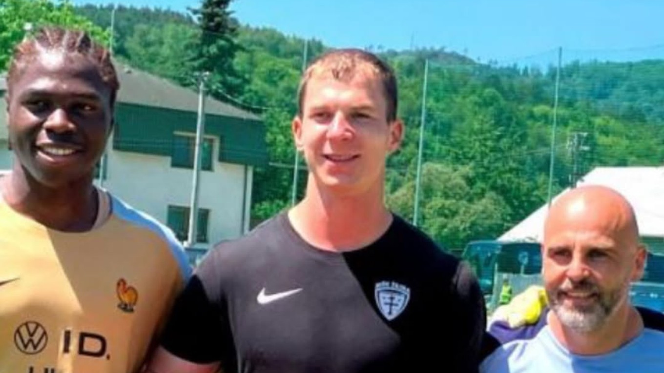 Marek Teplán na tréningu Francúzska U21. 