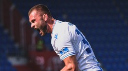 Erik Prekop sa teší po strelenom góle v drese FC Baník Ostrava.