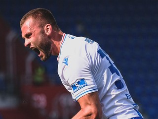 Erik Prekop sa teší po strelenom góle v drese FC Baník Ostrava.